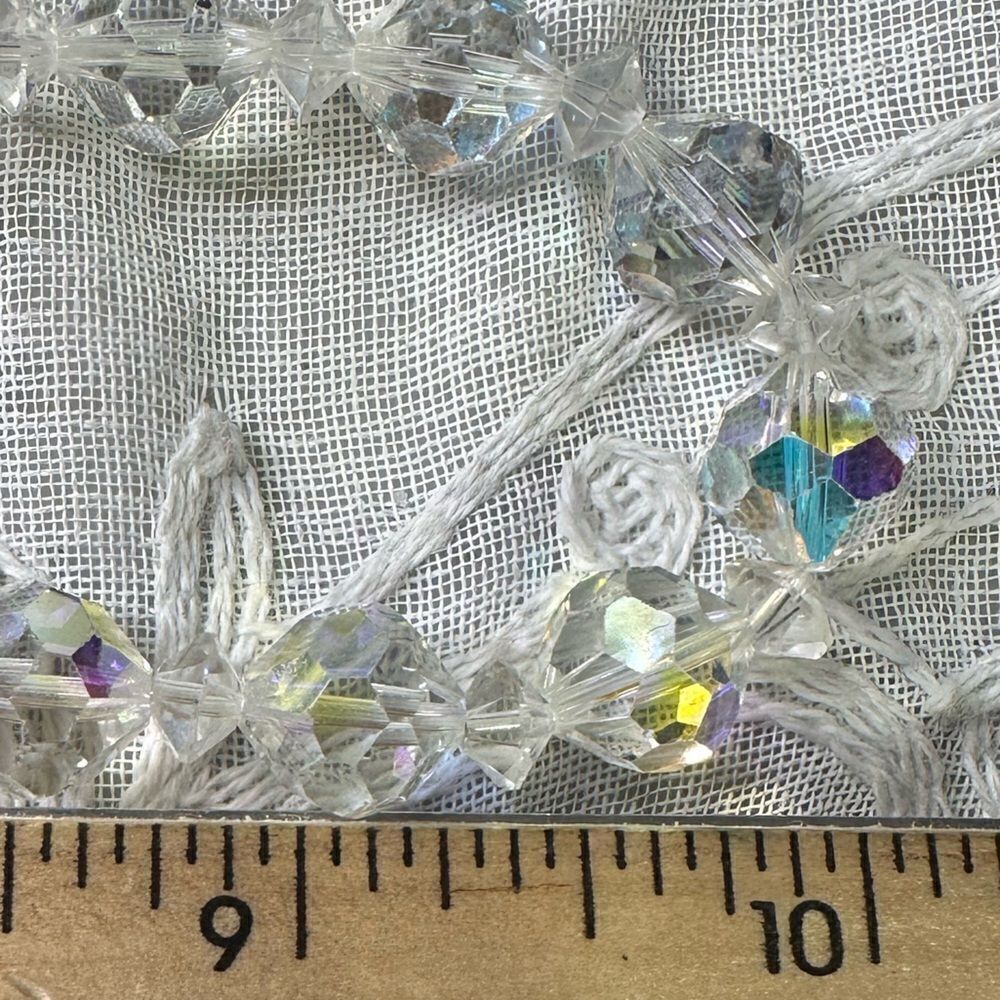 Vintage AB Genuine Crystal Necklace Aurora Borealis Mid Century Modern 20” - Picture 4 of 4